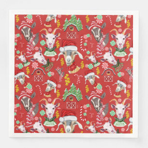 Servilleta De Papel De Cena Navidades GOATS Candy y Jingle Bells GetYerGoat™