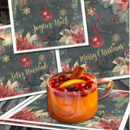 Servilleta De Papel De Cena Navidades Holiday Splendor Joyeux Noel