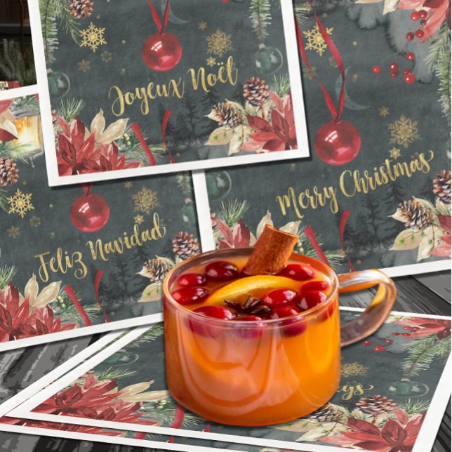 Servilleta De Papel De Cena Navidades Holiday Splendor Joyeux Noel (Subido por el creador)