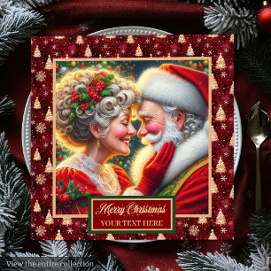 Servilleta De Papel De Cena Navidades Mesa Napkins Red Gold Green Design