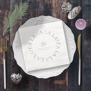 Servilleta De Papel De Cena Navidades morados verdes Fa La ID1009