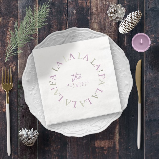 Servilleta De Papel De Cena Navidades morados verdes Fa La ID1009 (Subido por el creador)