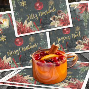 Servilleta De Papel De Cena Navidades navideños bailan navideña