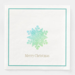 Servilleta De Papel De Cena Navidades Papel Napkins Aquas Snowflake