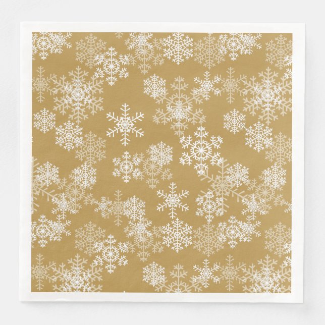 Servilleta De Papel De Cena Navidades Papel Napkins-Snowflakes (Anverso)