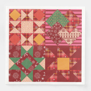 Servilleta De Papel De Cena Navidades Quilt Squares