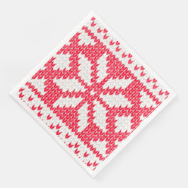 Servilleta De Papel De Cena Navidades Sweater Knit Red Snowflake