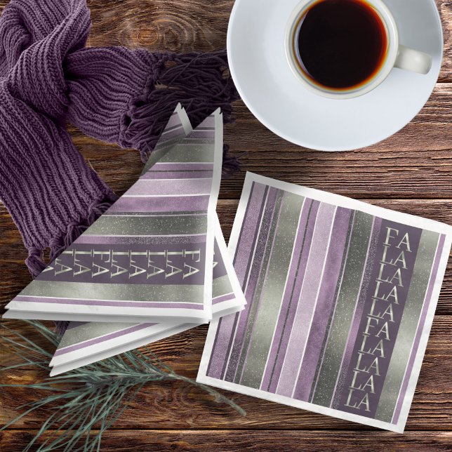 Servilleta De Papel De Cena Navidades verdes púrpura Fa La La Pattern#27 ID100 (Subido por el creador)