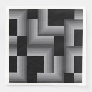Servilleta De Papel De Cena Negro, plata, fresco, único, moderno y de moda