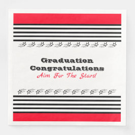 Servilleta De Papel De Cena Negro Rojo Y Blanco Moderno