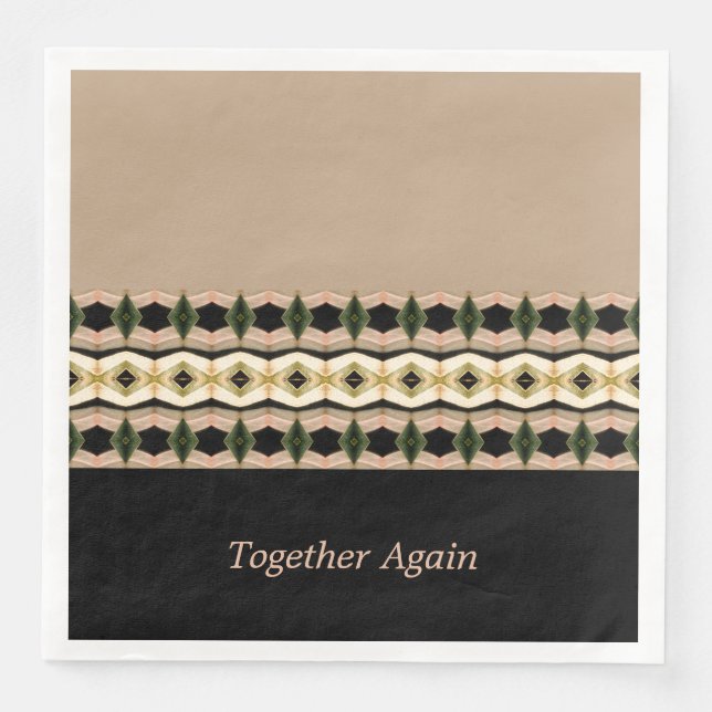 Servilleta De Papel De Cena Negro rosa y elegante taúpe (Anverso)