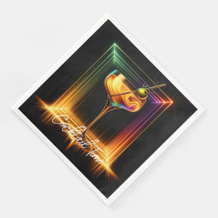 Servilleta De Papel De Cena Neon Trendy Time Personalizada