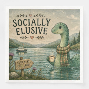 Servilleta De Papel De Cena Nessie esquiva socialmente criptozoología Loch Nes