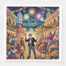 Servilleta De Papel De Cena New Year's Eve Celebration El Año Viejo