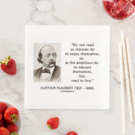 Servilleta De Papel De Cena Niños de Gustave Flaubert Ambiciosos Leen para Viv