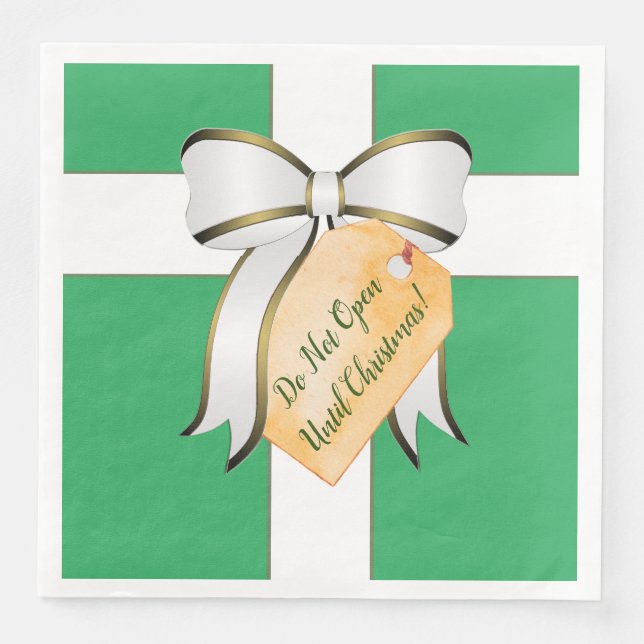 Servilleta De Papel De Cena No abrir hasta que los Navidades usen la servillet (Anverso)