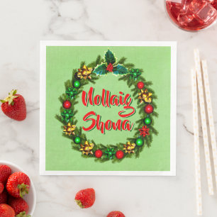 Servilleta De Papel De Cena Nochebuena irlandesa Shona Feliz Navidad