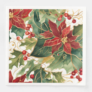 Servilleta De Papel De Cena nochebuena y papel de napkins de acebo
