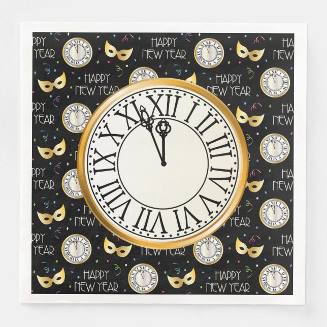 Servilleta De Papel De Cena Noches de Año Nuevo Feliz (Anverso)