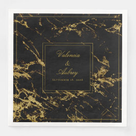 Servilleta De Papel De Cena Noches En Granito Y Boda De Oro De 8 Pulgadas