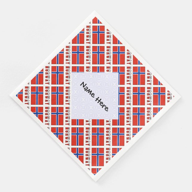 Servilleta De Papel De Cena Noruega y la bandera noruega son personalizadas (Esquina)