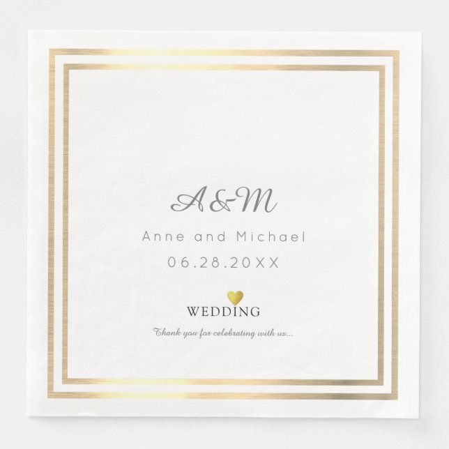 Servilleta De Papel De Cena nuestra recepción de bodas (Anverso)