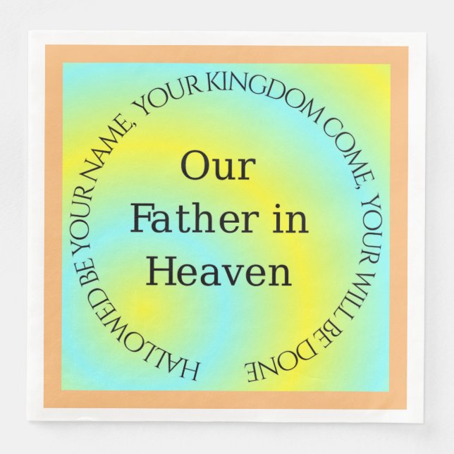 SERVILLETA DE PAPEL DE CENA NUESTRO PADRE EN EL CIELO (Anverso)