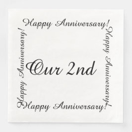 Servilleta De Papel De Cena Nuestro segundo feliz aniversario