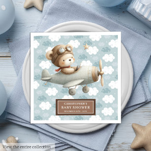 Servilleta De Papel De Cena Nursera Niño Teddy Bear Piloto