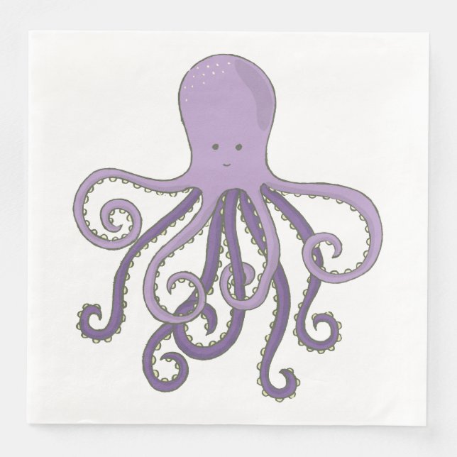 Servilleta De Papel De Cena Octopus personalizado (Anverso)