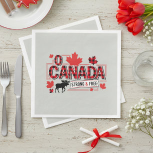 Servilleta De Papel De Cena Oh Canadá Fuerte y Libre Alce ID1314