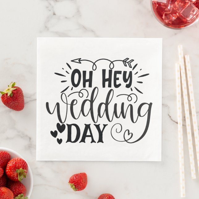 Servilleta De Papel De Cena Oh Hey Wedding Day (In situ)