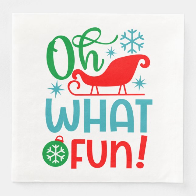 Servilleta De Papel De Cena Oh Qué Navidades Divertidos Es (Anverso)