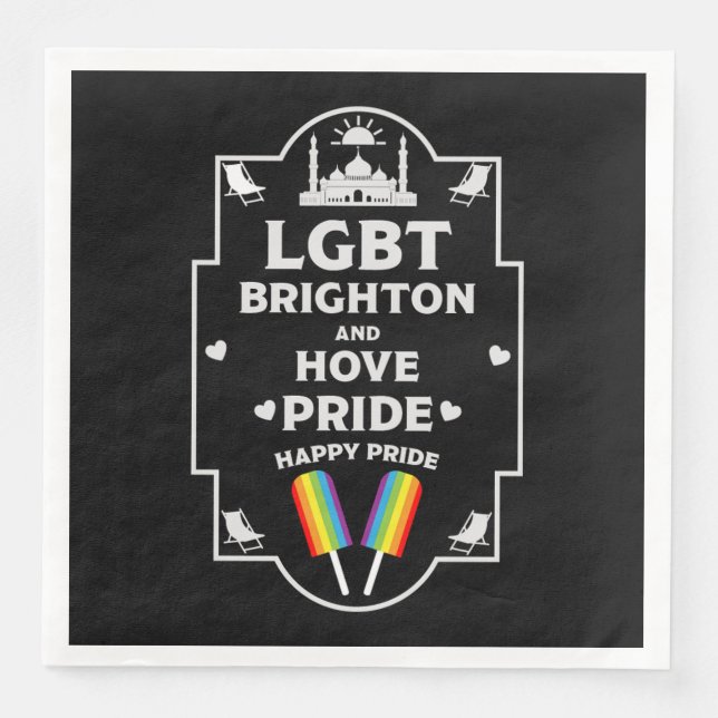 Servilleta De Papel De Cena Orgullo de Brighton y Hove (Anverso)
