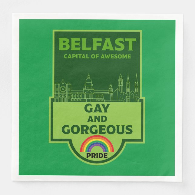 Servilleta De Papel De Cena Orgullo Gay Belfast - Brighton Ireland LGBT - (Anverso)