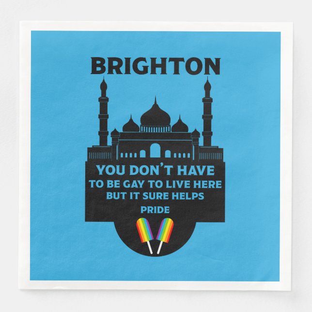 Servilleta De Papel De Cena Orgullo Gay de Brighton (Anverso)