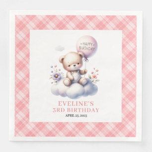 Servilleta De Papel De Cena Osito de peluche adorable globo floral fiesta de n