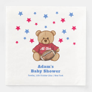 Servilleta De Papel De Cena Osito de peluche estrella del fútbol americano Bab