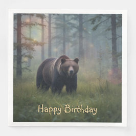 Servilleta De Papel De Cena Oso en un bosque mágico