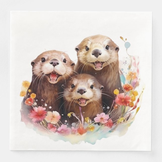 Servilleta De Papel De Cena Otter (Anverso)