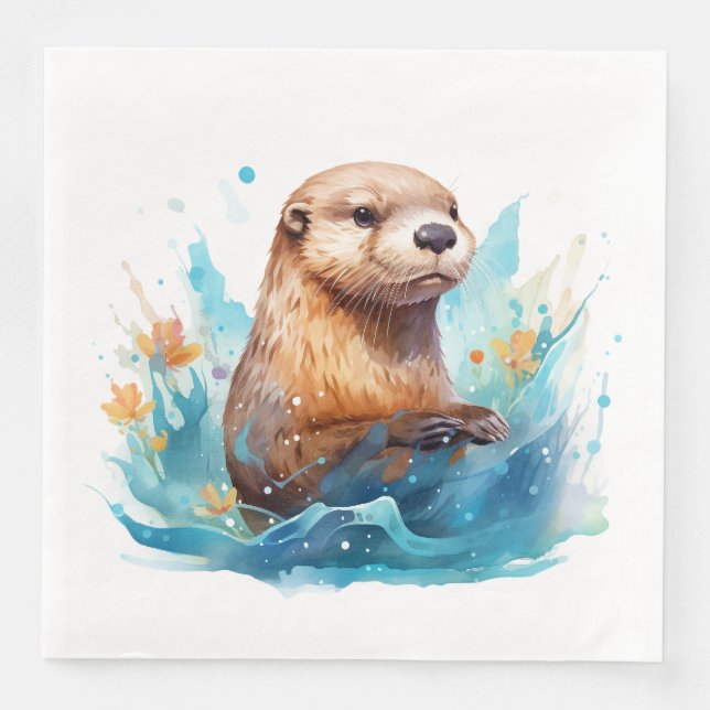 Servilleta De Papel De Cena Otter (Anverso)