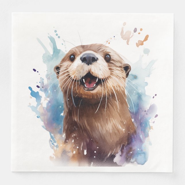 Servilleta De Papel De Cena Otter (Anverso)