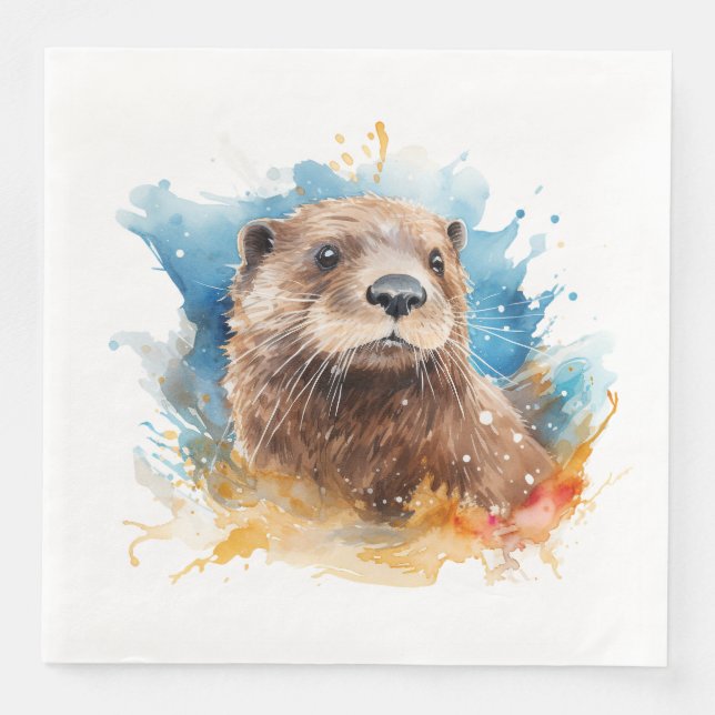 Servilleta De Papel De Cena Otter (Anverso)