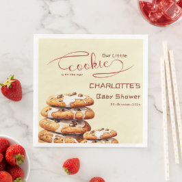 Servilleta De Papel De Cena Our Little Cookie Is On The Way Cute Baby Shower