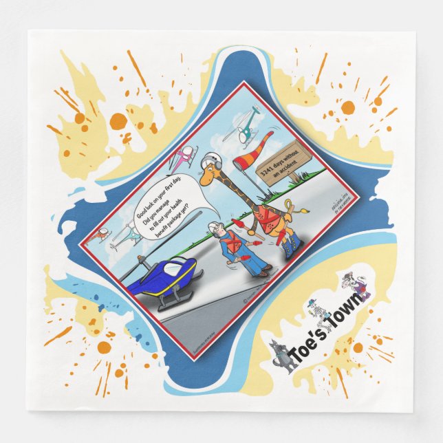 Servilleta De Papel De Cena Pain In The Neck | Get Well Dinner Napkin (Anverso)