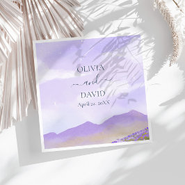Servilleta De Papel De Cena Paisaje Nocturno Estrellado de Lilas Personalizado