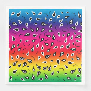 Servilleta De Papel De Cena Paisley Rainbow