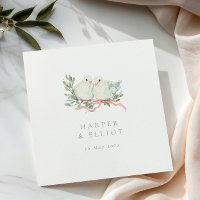 Pájaros de Amor Vintage & Bow Salvia & Boda Rosa