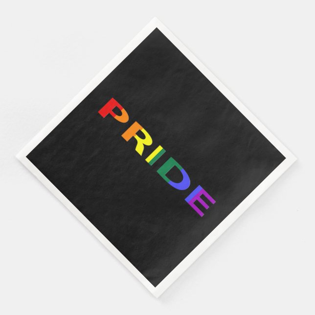 Servilleta De Papel De Cena Palabra del Orgullo del Arcoiris (Esquina)