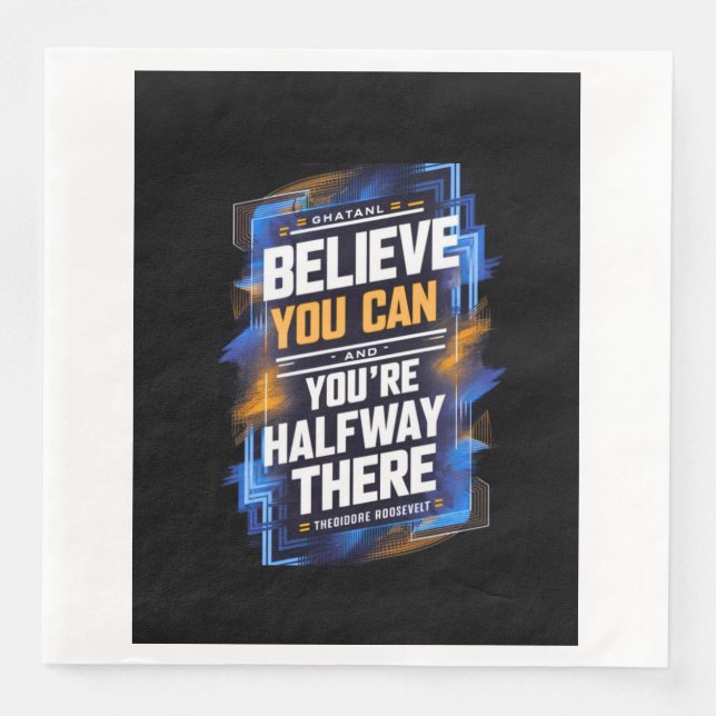 Servilleta De Papel De Cena Palabras motivadoras (Anverso)